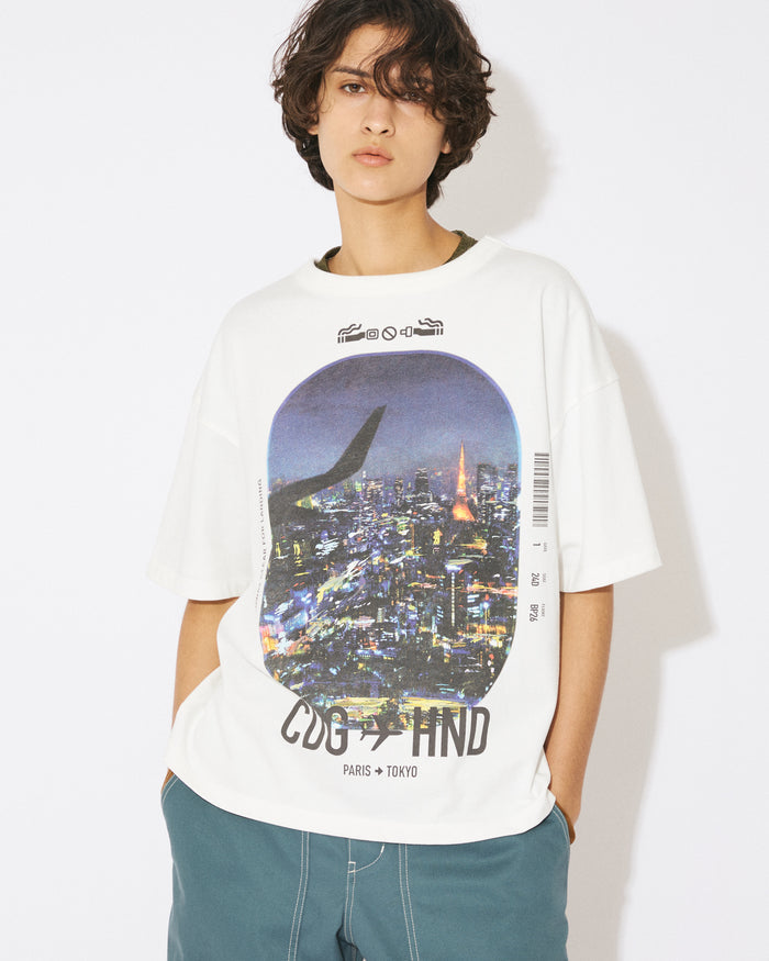 hightwist jersey regular-fit TOKYO⇔PARIS print T-shirts