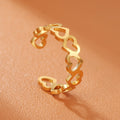 Hollow Heart Adjustable Ring For Women