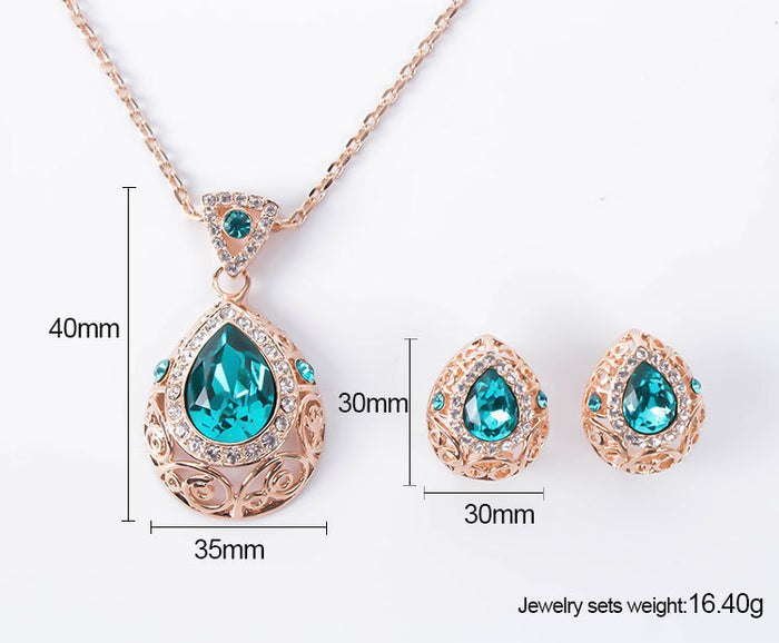 Hollow pattern jewelry set - Necklace and Earrings
