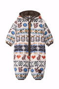 Children's snowsuit with pattern on a white background