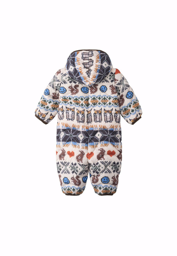 Children's snowsuit with pattern on a white background