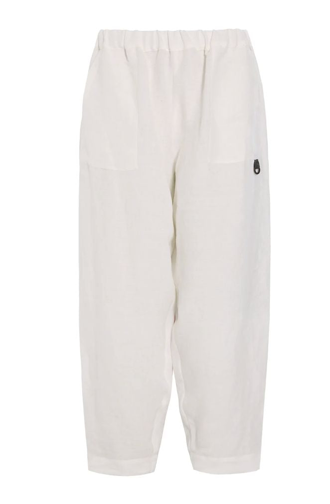 Ivory Cropped Hemp Pants - Henriette Steffensen - 82002I