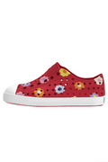 Red children's show with daisy pattern