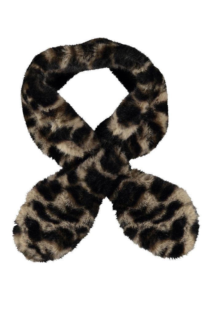 Leopard print scarf on a white background