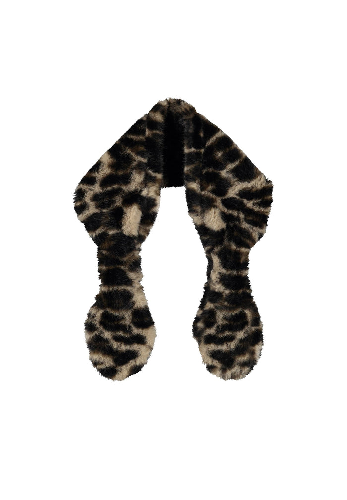 Leopard print scarf on a white background