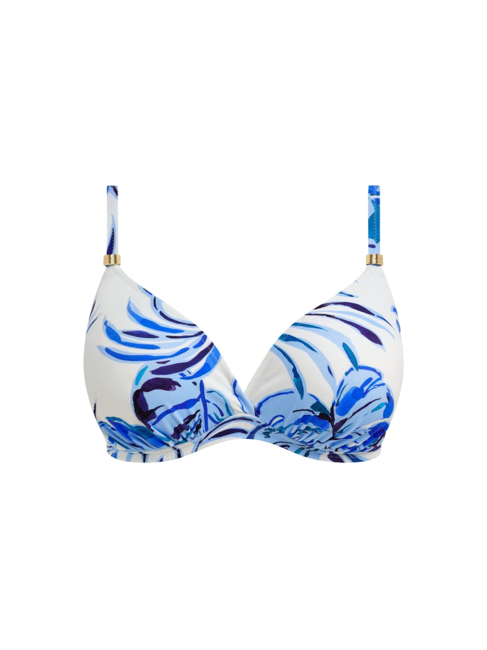 Kefalonia Plunge Bikini Top - Tranquil Blue