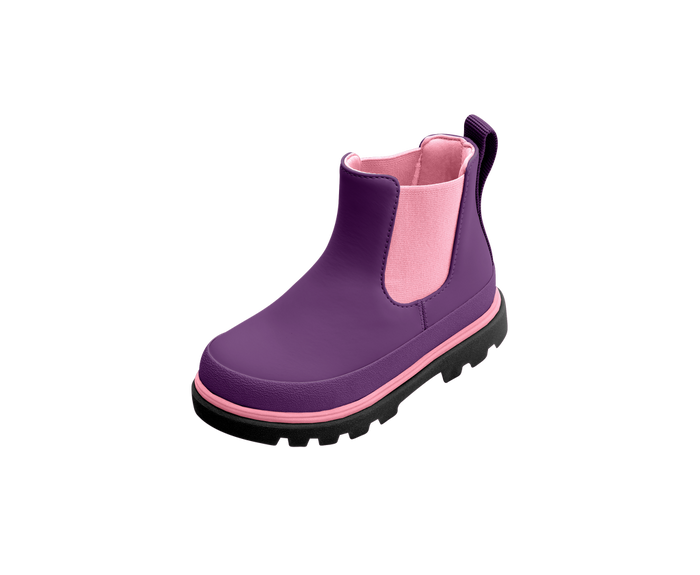 Purple and pink boot on a white background