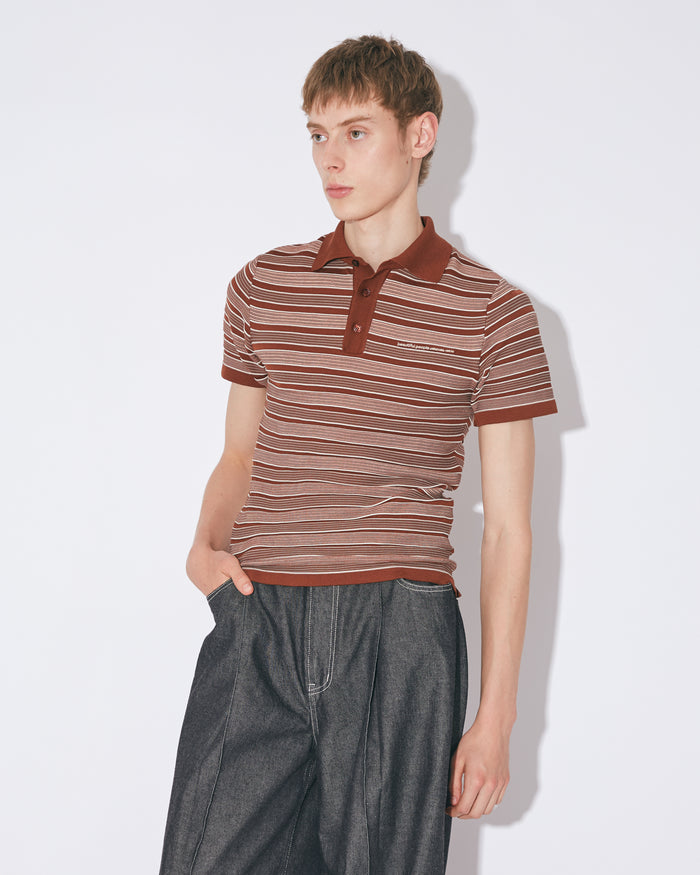 kids multi stripe polo pullover