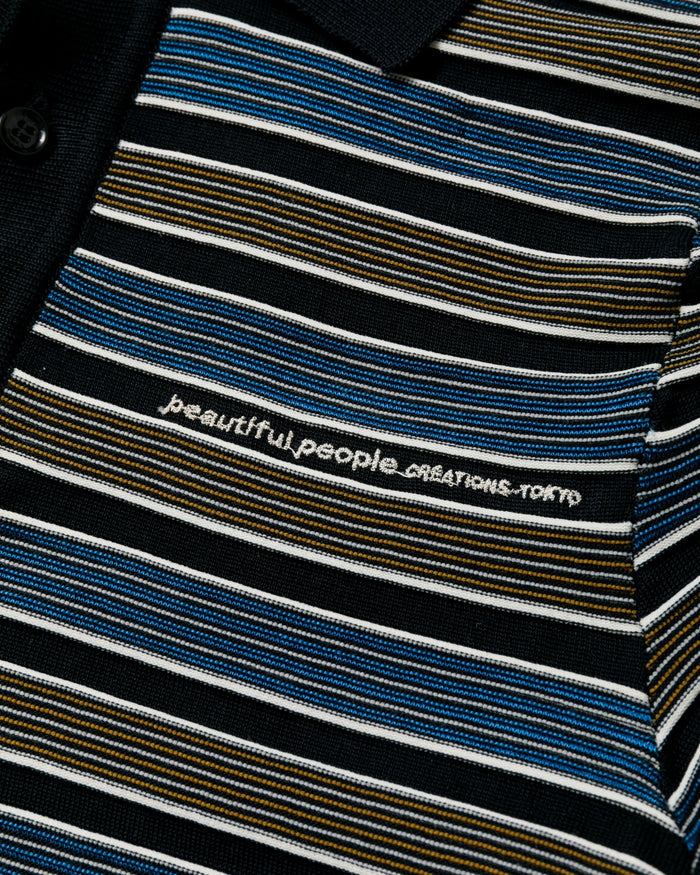 kids multi stripe polo pullover