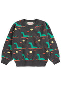 Knit sweater with Loch Ness all over design