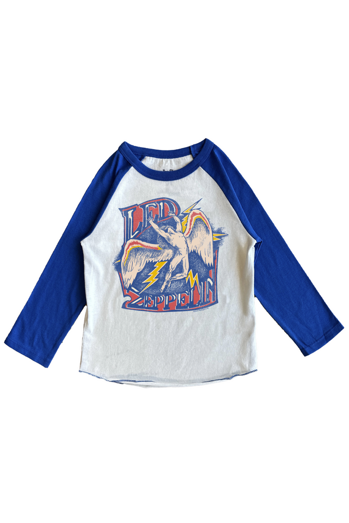 Children's long-sleeve shirt with a graphic design on a white background