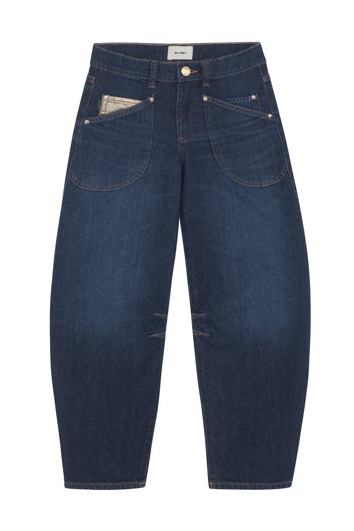 Blue jeans on a white background