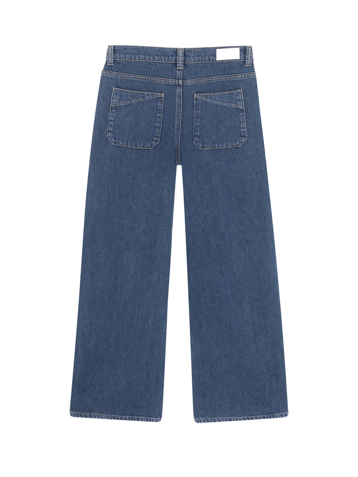 Blue jeans on a white background