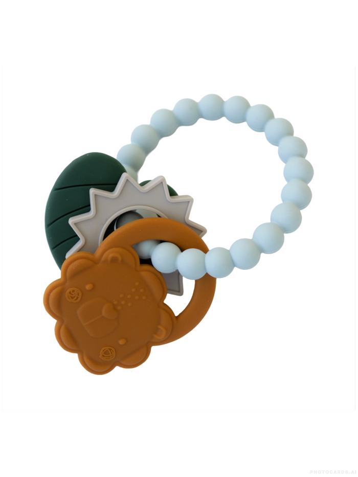 teething charms on white background