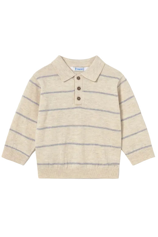 Striped long-sleeve shirt on a light gray background