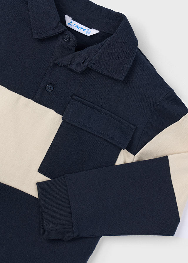LS Striped Knit Polo