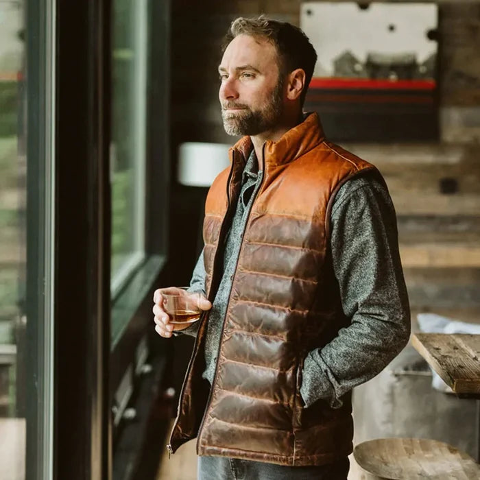 Leather jacket brown colour