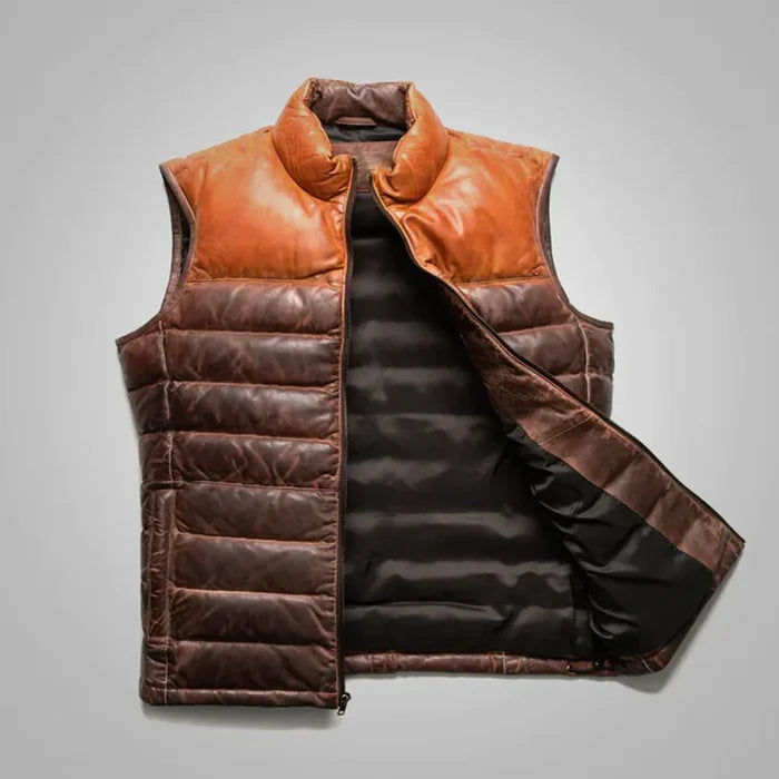 Leather jacket brown colour