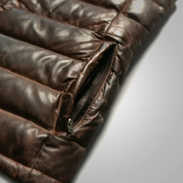 Leather jacket brown colour
