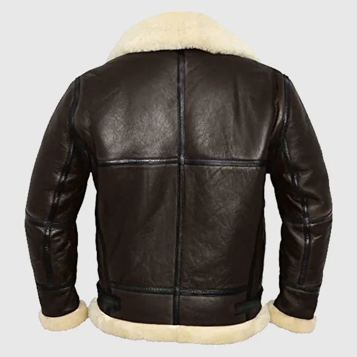 Mens B3 Bomber RAF Aviator Sheepskin Real Shearling Leather Fashion Jacket