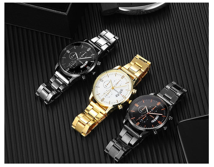 Men's Large Window Calendar Watch