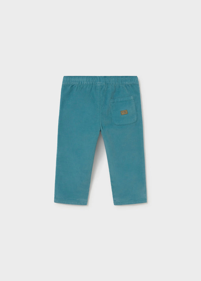 Blue pants with a pocket on a white background