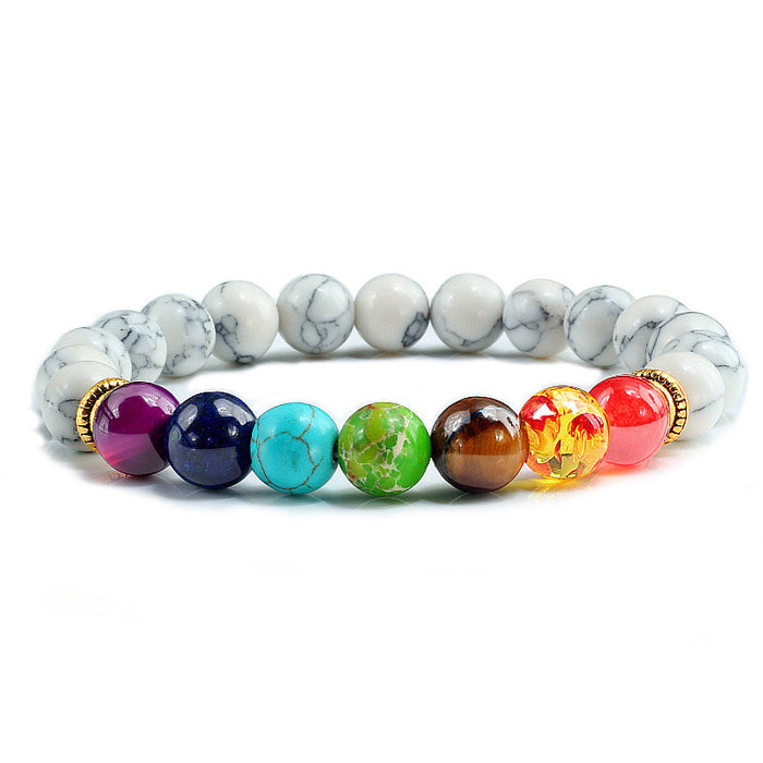 Midnight Zen Chakra Beaded Bracelet | Unisex Natural Stone Stretch Alignment Bracelet