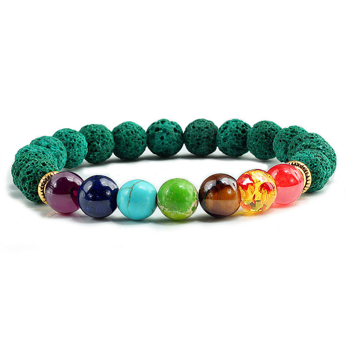 Midnight Zen Chakra Beaded Bracelet | Unisex Natural Stone Stretch Alignment Bracelet