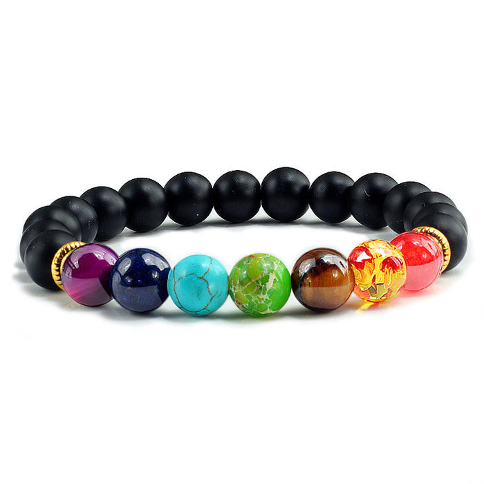 Midnight Zen Chakra Beaded Bracelet | Unisex Natural Stone Stretch Alignment Bracelet