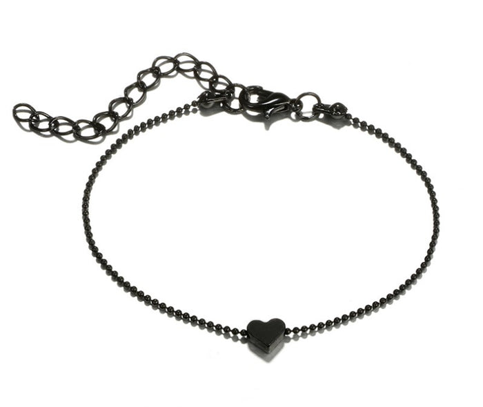 Midnight Zen Matte Black Bracelet Set | Bohemian Lotus & Feather Charms 4-Piece Stack