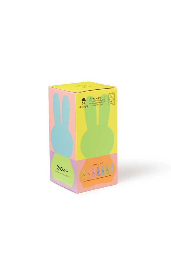 multi color display box for Miffy nightlight on white background
