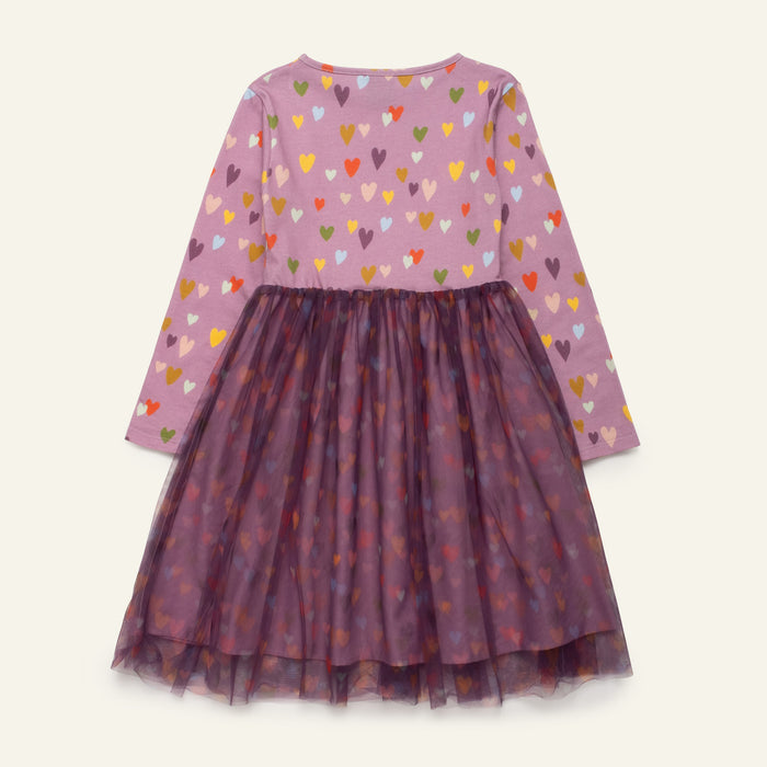 Children's dress with heart pattern on a white background