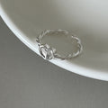 Minimalist Love Heart Open Ring | Romantic Braided Silver Ring | Ins Style Jewelry