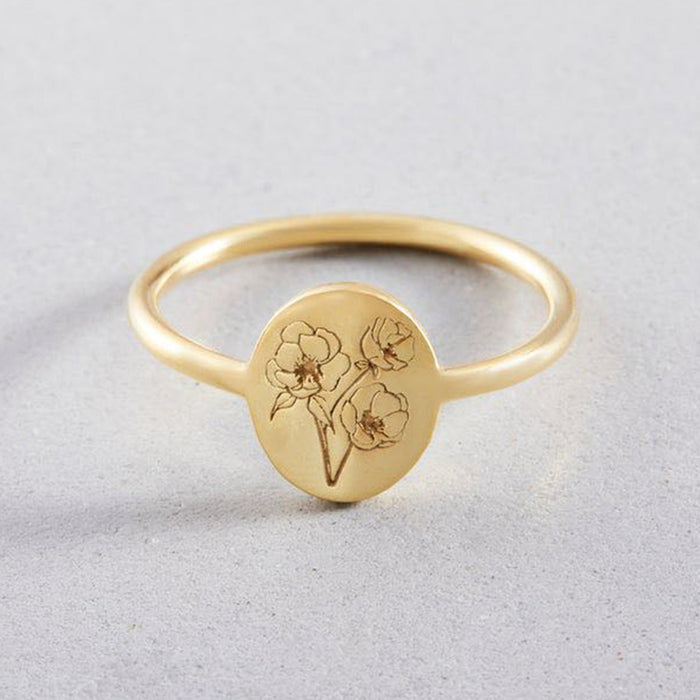 Mixed Metal Flower Ring
