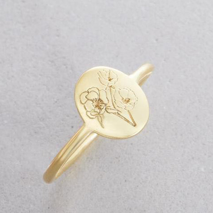 Mixed Metal Flower Ring