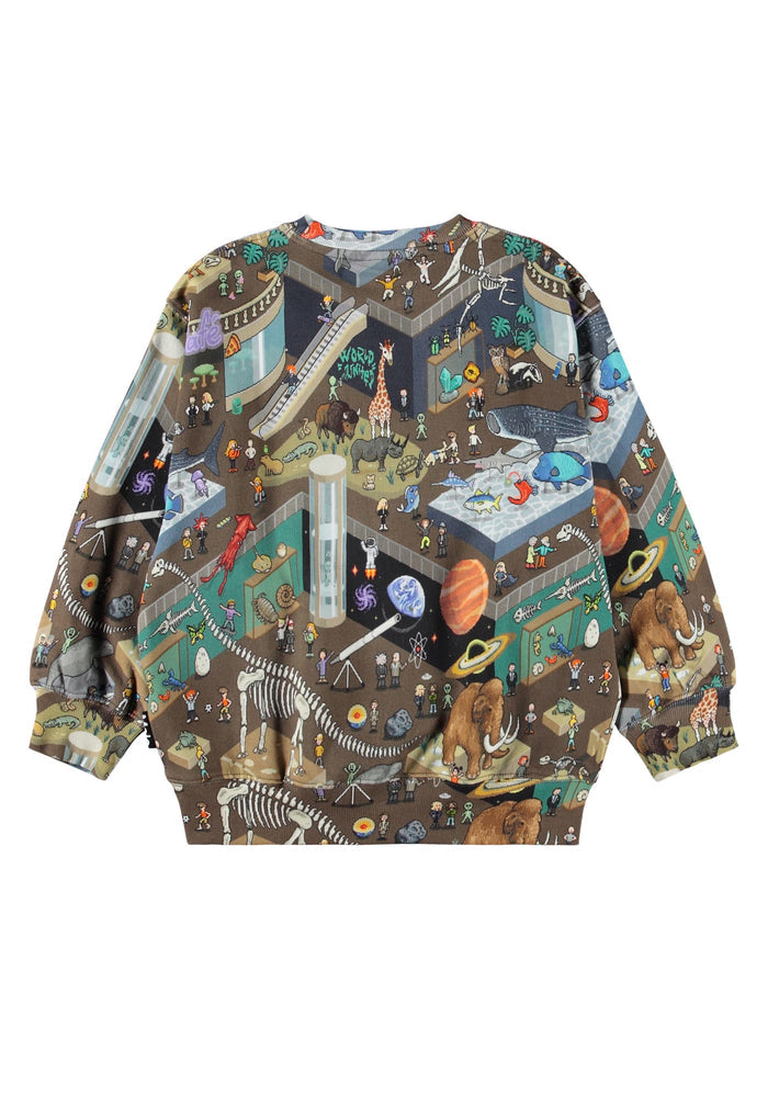 Sweatshirt with a detailed and colorful pattern on a white background