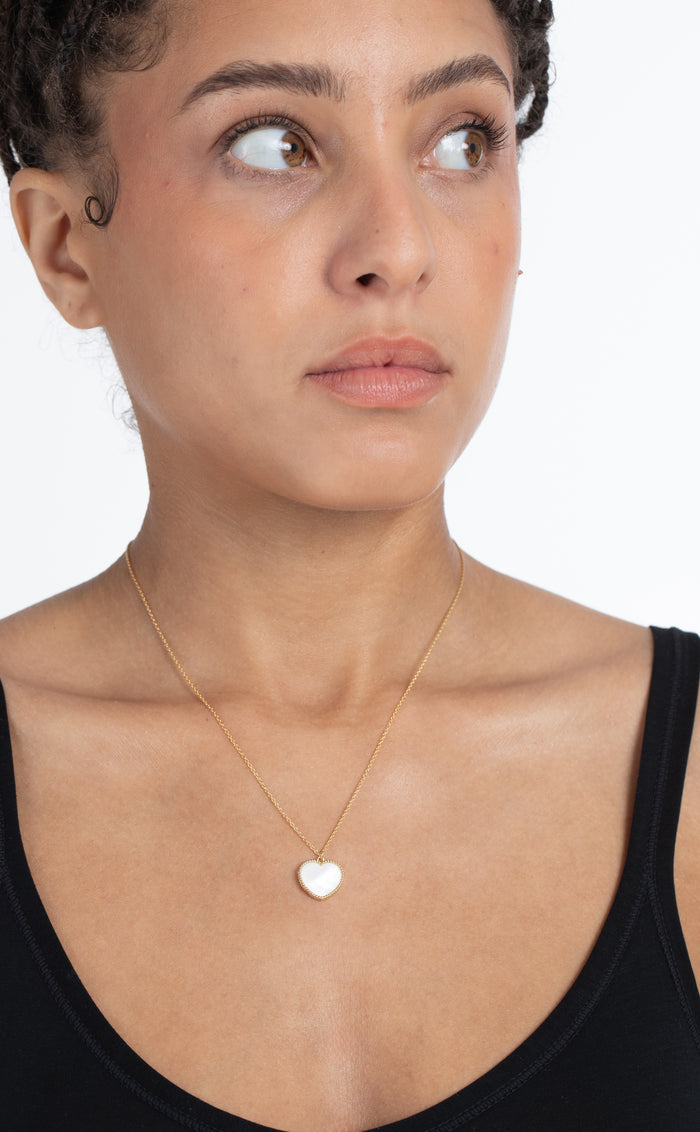 Mother of Pearl Heart Necklace