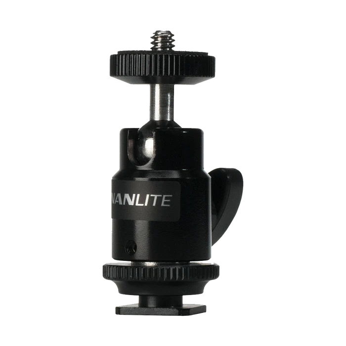Nanlite Mini Ball Head with Hot Shoe Adapter and 1/4''-20 Mount