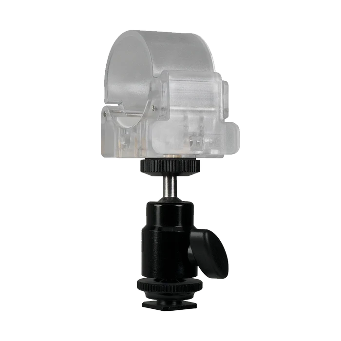 Nanlite Pavotube Transparent Polycarbonate Clip and Mini Ball Head with Hot Shoe Adapter