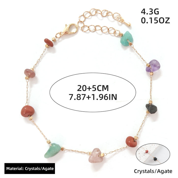 Natural Color Stone Foot Ornaments - Anklet