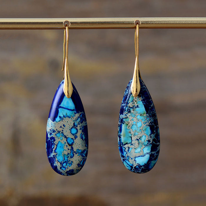 Natural Stone Bohemian Emperor Stone Drop Earrings