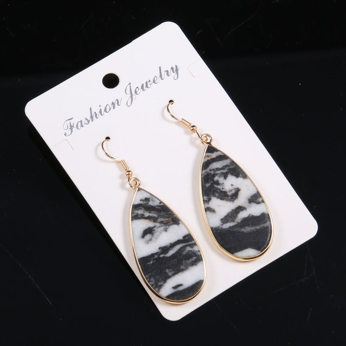 Natural Stone Eardrops 22x45mm