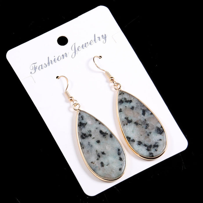 Natural Stone Eardrops 22x45mm