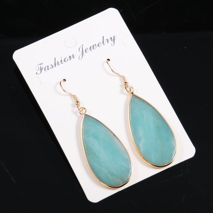 Natural Stone Eardrops 22x45mm