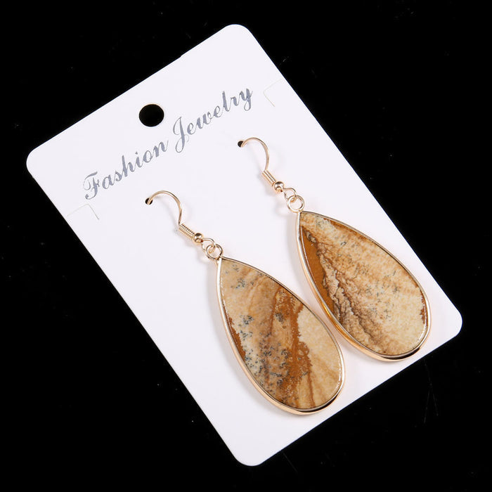 Natural Stone Eardrops 22x45mm