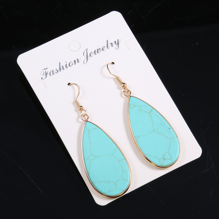 Natural Stone Eardrops 22x45mm