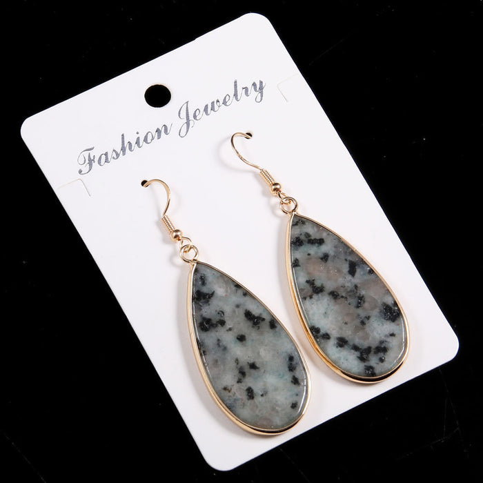 Natural Stone Eardrops 22x45mm