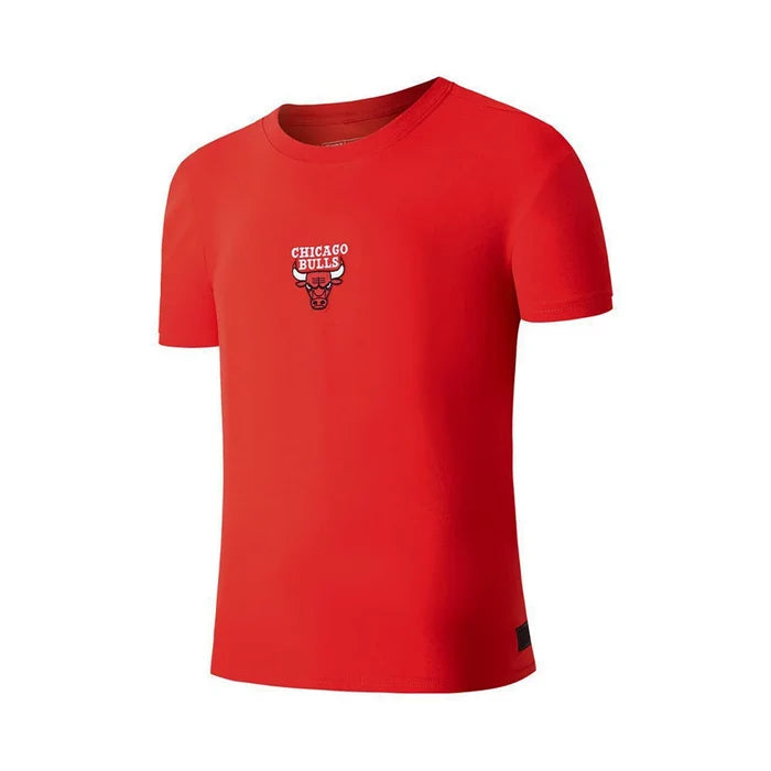 NBA Basics Embroidered Team Logo Loose Fit Mens T-Shirt - Chicago Bulls