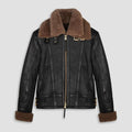New B3 Classic Sheepskin Shearling Leather Bomber Jacket For Men With Fur