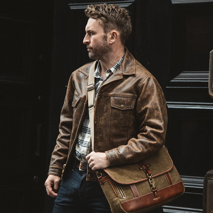 New Brown Aviator Distressed A2 Military Pilot Leather Bomber Jacket For Men